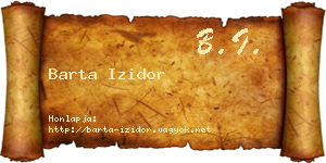 Barta Izidor névjegykártya